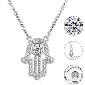 EVIL EYE S925 Stering Silver Fatima Hand Necklace
